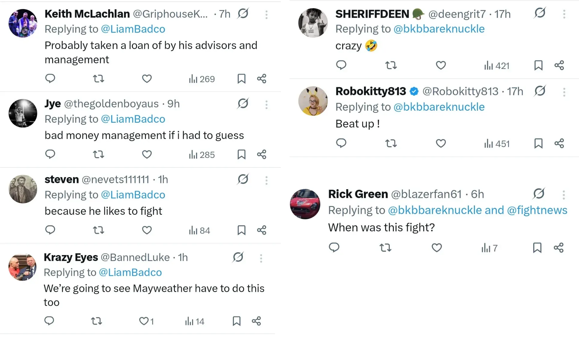 Victor Ortiz BKB 56 fan reactions screenshot collage